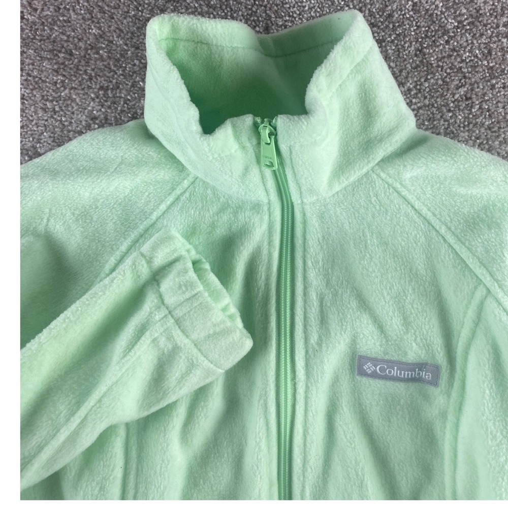 Columbia Womens Small Mint Green Full Zip Fleece Jacket WL0623 Outdoor Layer